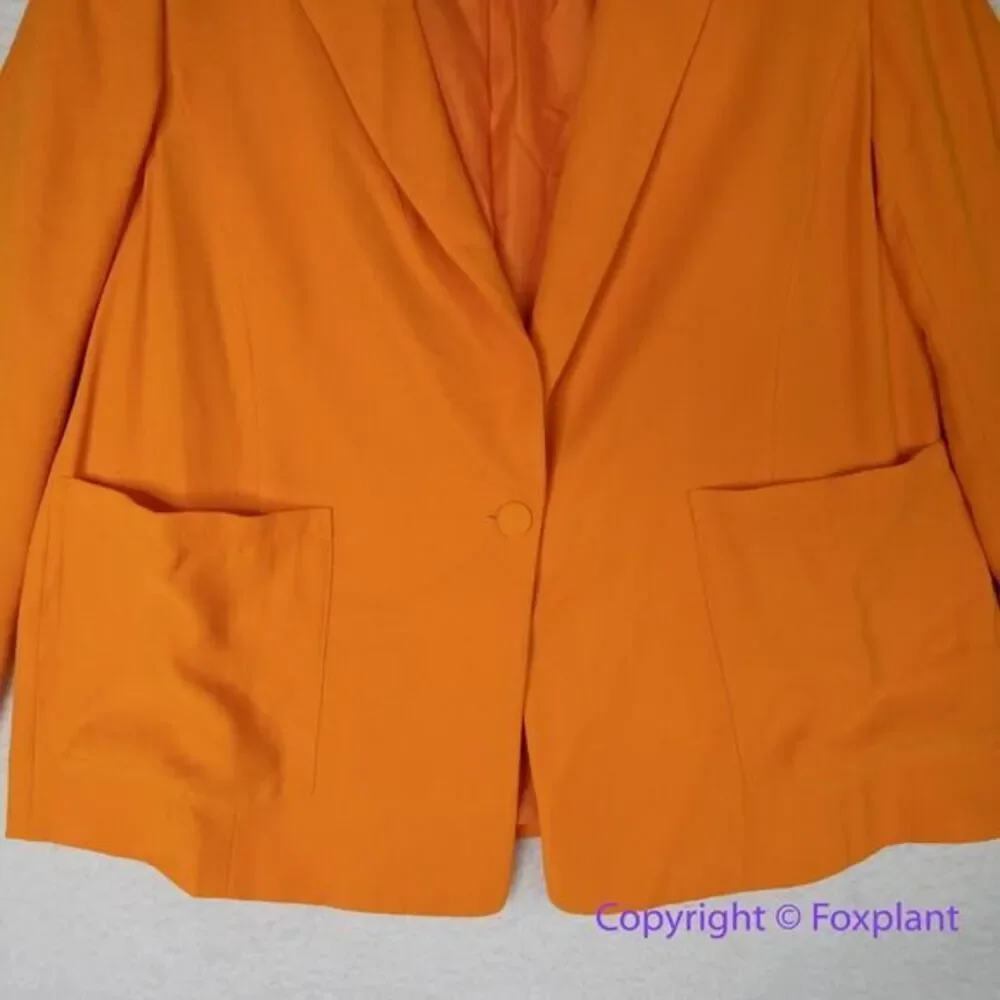 Eloquii Orange Long‎ Sleeve Blazer With Pockets Plus Size 14 - Picture 4 of 14